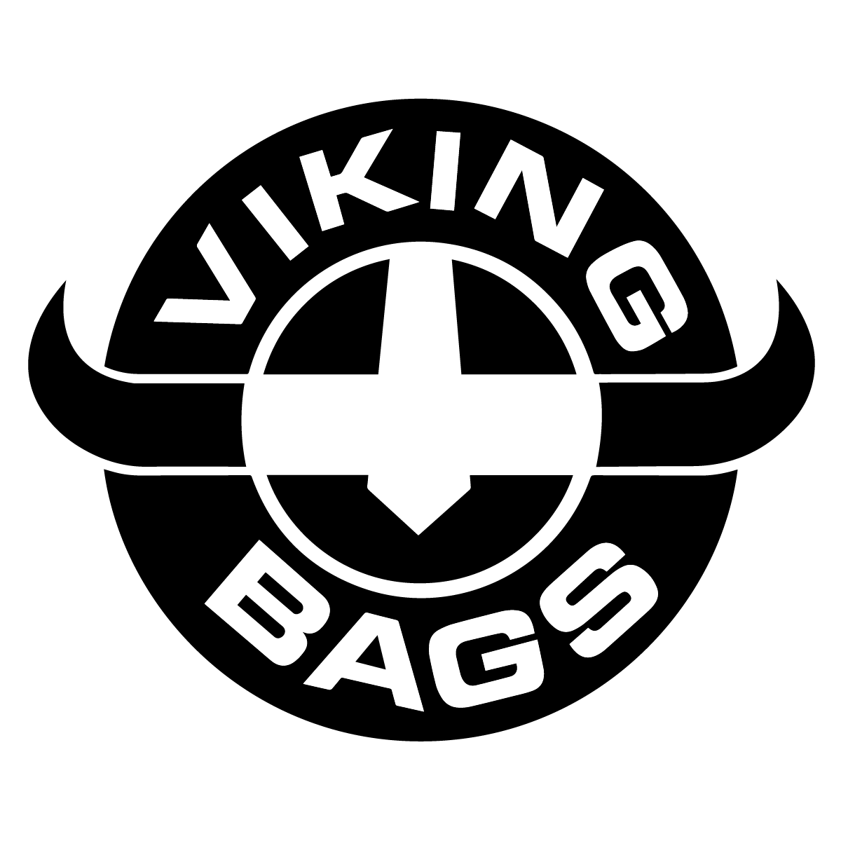 Viking Bags logo with horns and text in a circular design.