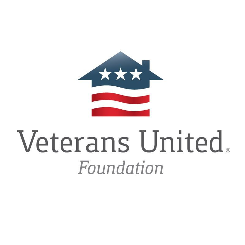 Veterans United Foundation logo with house shape, stars, and stripes.